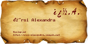 Örsi Alexandra névjegykártya
